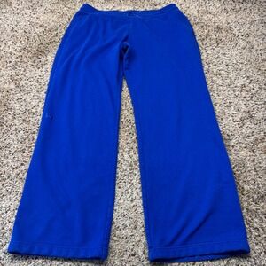Under Armour ColdGear Storm Sweatpants Womens Large Blue Wide Leg Fleece Joggers